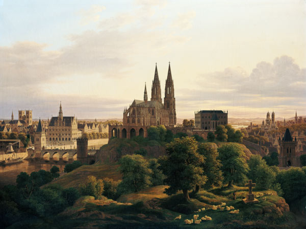A Medieval Town in 1830 a Carl Georg Hasenpflug