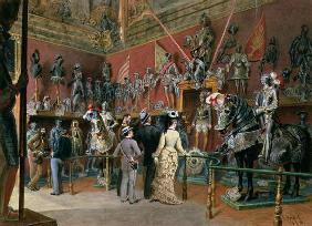 The first Armoury Room of the Ambraser Gallery in the Lower Belvedere, 1875 (w/c)