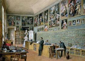 The Library, in use as an office of the Ambraser Gallery in the Lower Belvedere, 1879 (w/c)