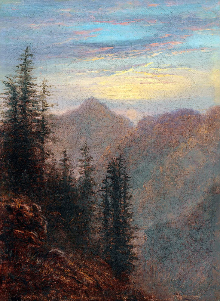 Mountain landscape at dusk a Carl Gustav Carus