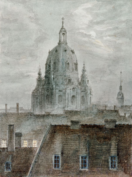 The Frauenkirche in Dresden a Carl Gustav Carus