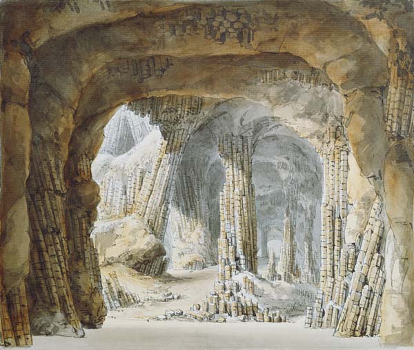 Basalt columns into the Fingalshöhlen a Carl Gustav Carus