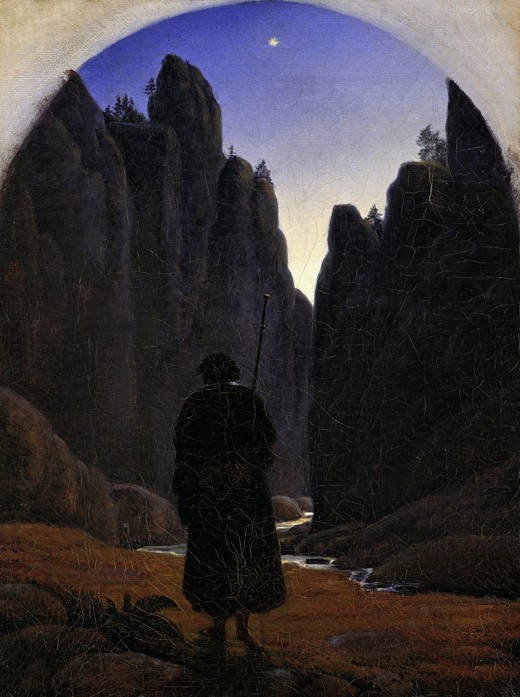 Pilgrim in a Rocky Valley a Carl Gustav Carus