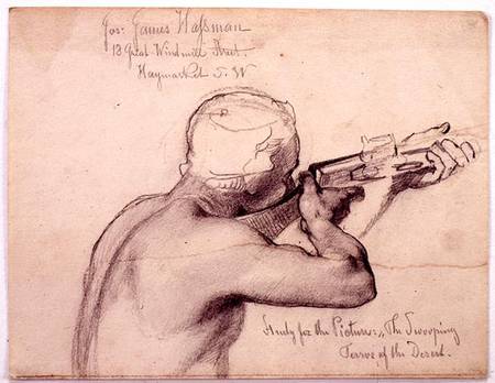 An Arab with a Musket, study for 'The Swooping Terror of the Desert' cil on a Carl Haag