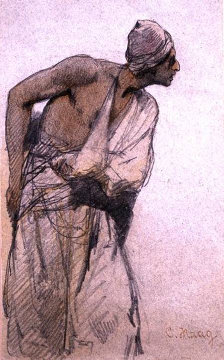 An Arab Peasant (pencil and w/c wash on paper) a Carl Haag