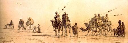 A Caravan of Bedouin Approaching a Well in the Desert a Carl Haag