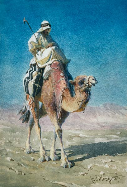 A Bedaween on a Camel's Back a Carl Haag