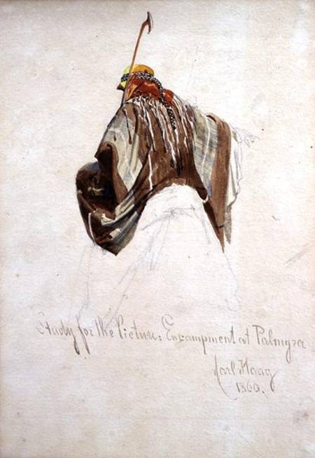 Study for 'Encampment at Palmyra', top of figure on camel's back a Carl Haag