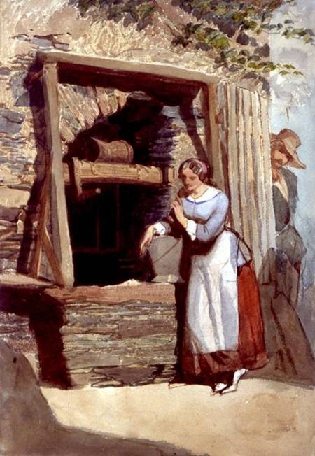 Study of a Lady by a Well, with her Admirer Looking On a Carl Haag