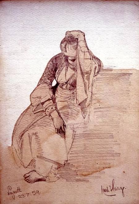 Study of a seated lady, Nazareth a Carl Haag