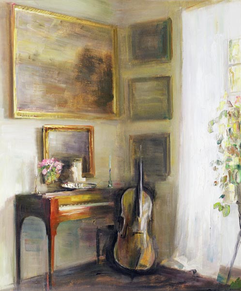 Interior with Cello and Spinet a Carl Holsoe