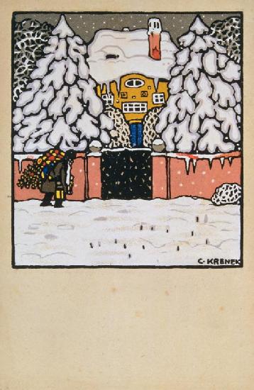 Christmas card of the Wiener Werkstätten, No.629