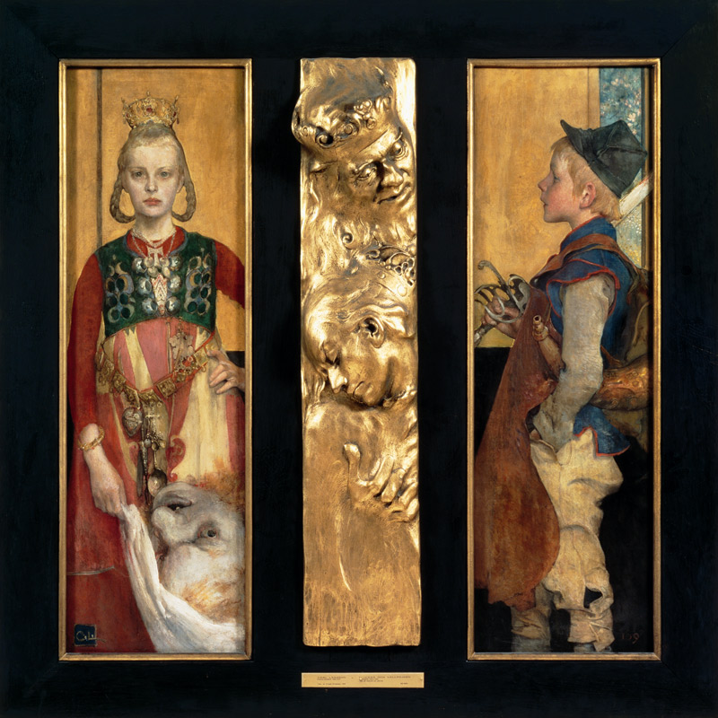 A Swedish Fairytale diptych with relief panel and frame. 1897 a Carl Larsson