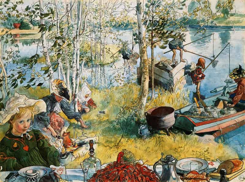 Crayfishing, from 'A Home' series a Carl Larsson