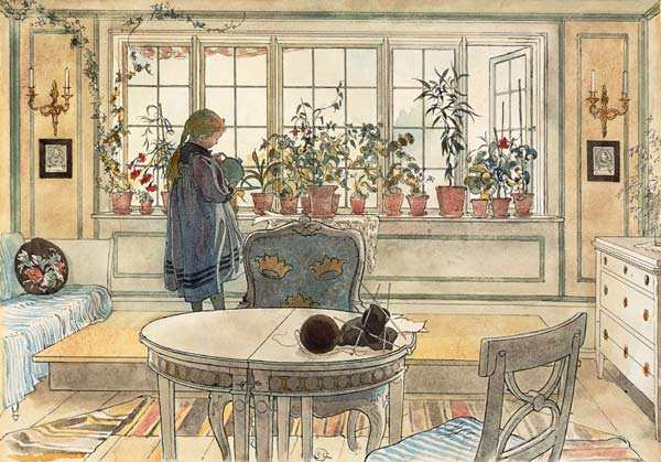 Flowers on the Windowsill, from 'A Home' series a Carl Larsson