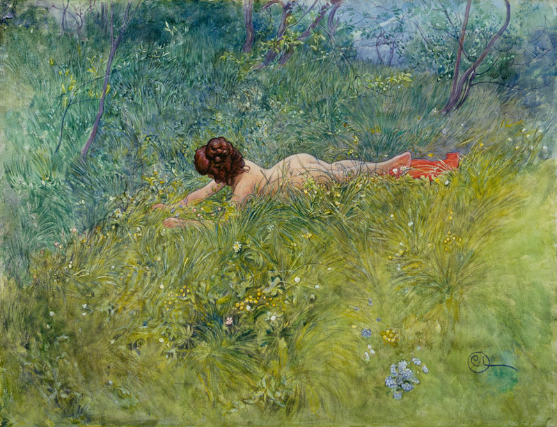 In the grass (I gröngraset) a Carl Larsson