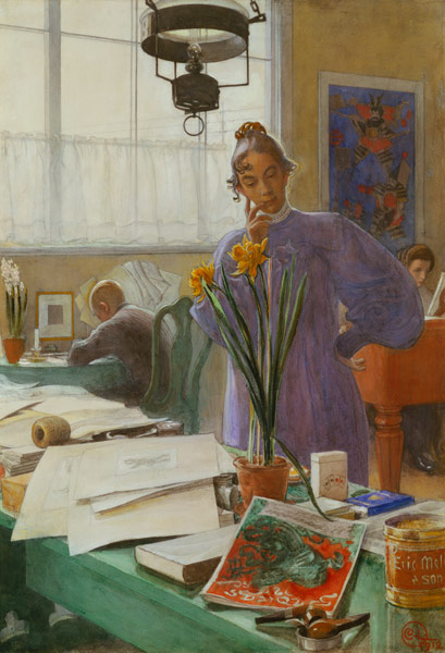My Mrs Karin in the studio a Carl Larsson
