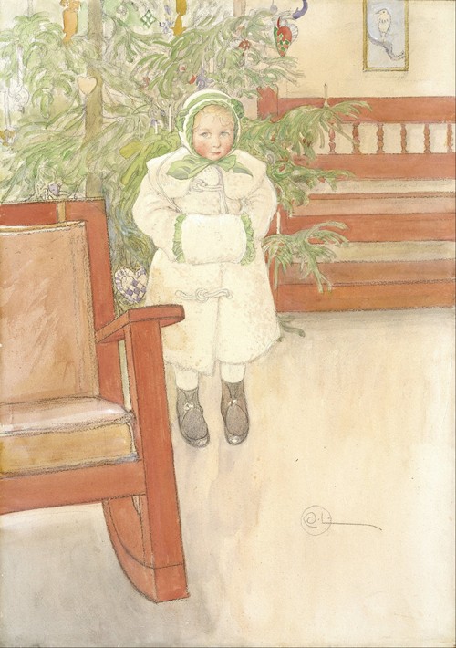 Girl and rocking chair a Carl Larsson
