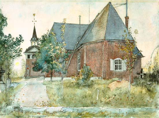 Old Sundborn Church, from 'A Home' series a Carl Larsson