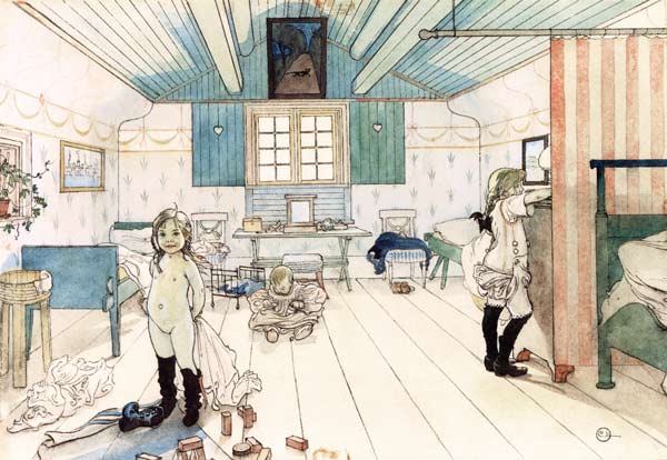 Mamma's and the Small Girl's Room, from 'A Home' series a Carl Larsson