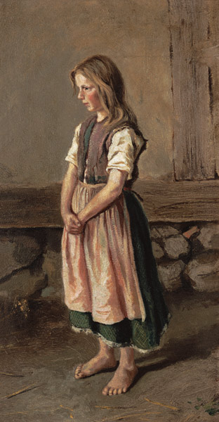 Portrait of a barfüssigen girl. a Carl Malchin
