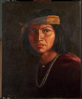 Cha-ah-din-ie Navaho (oil on canvas mounted on panel)