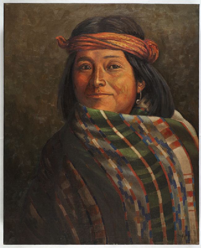 Kov-vai, San Filipi Pueblo (oil on canvas) a Carl Moon