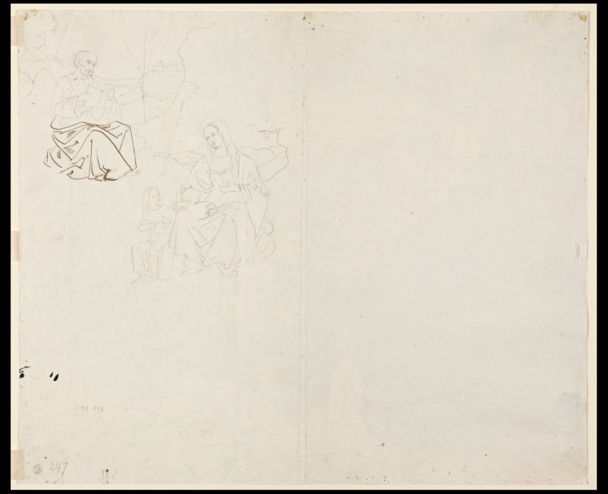 Studien nach Fresken, der Heilige Hieronymus und der Evangelist Matthäus mit dem Engel a Carl Philipp Fohr