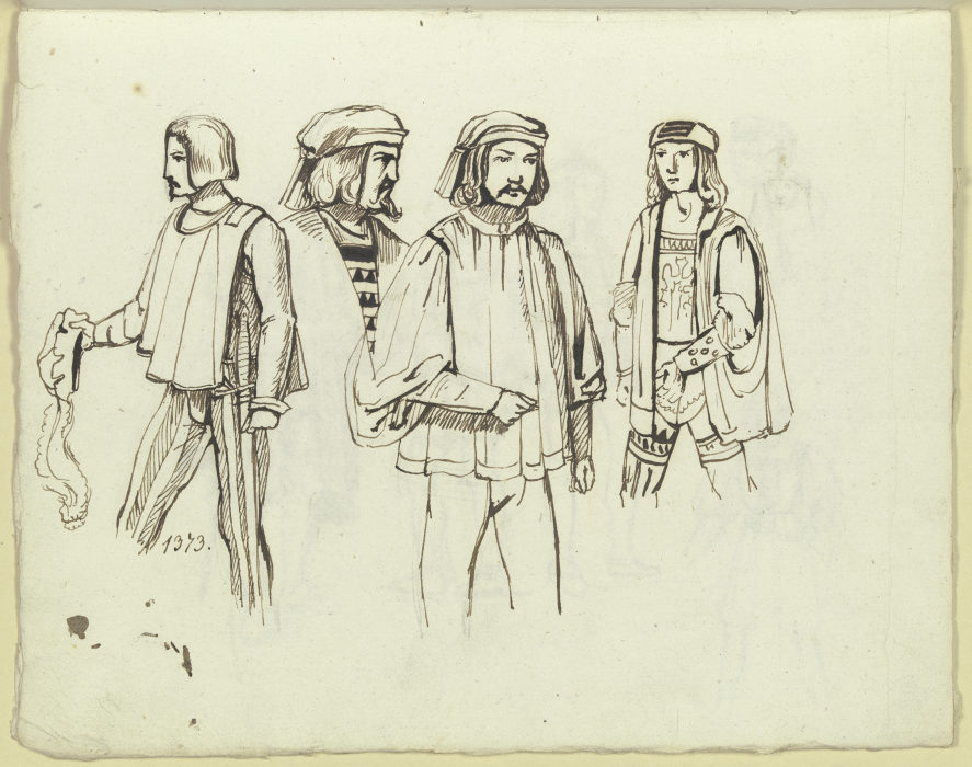 Vier männliche Figuren in mittelalterlicher Tracht a Carl Philipp Fohr