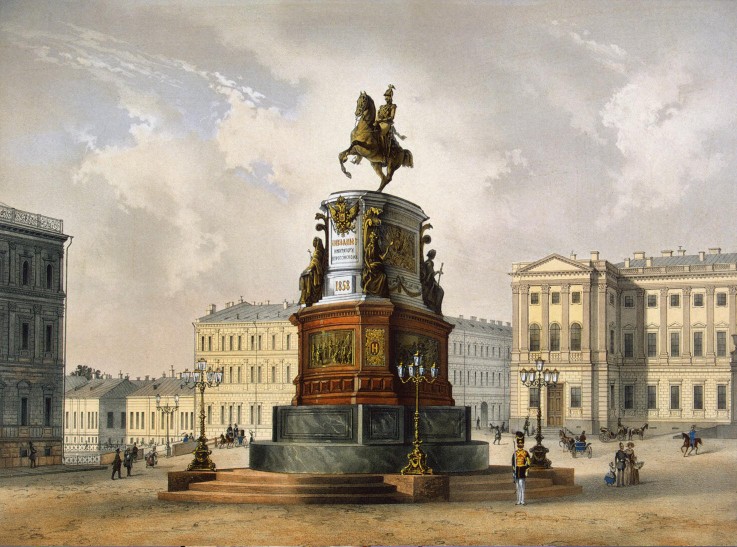 View of the Monument to Emperor Nicholas I on Saint Isaac's Square a Carl Schulz