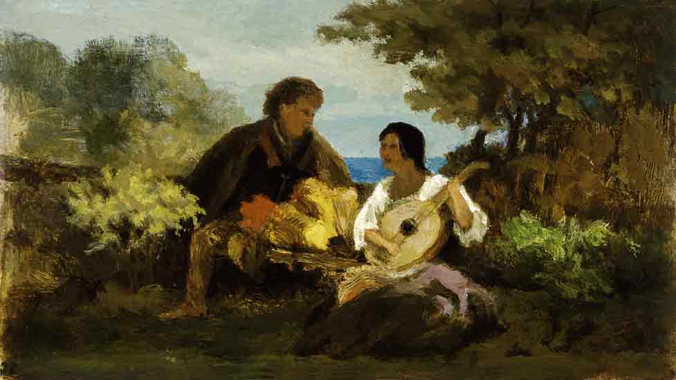 The mandolin song. a Carl Spitzweg