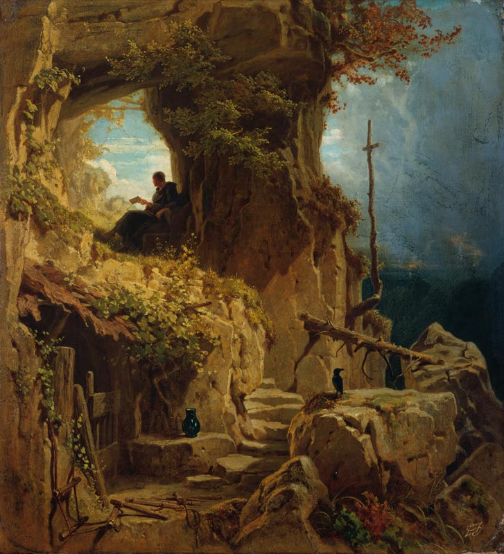 The hermit (Bene vixit qui bene latuit) a Carl Spitzweg