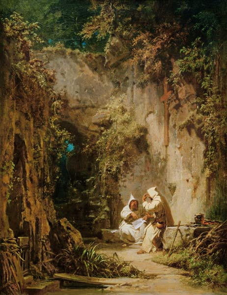 C.Spitzweg, Disputierende Mönche a Carl Spitzweg