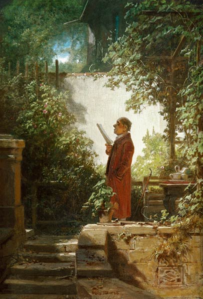 Reading the Paper in Garden / C.Spitzweg a Carl Spitzweg