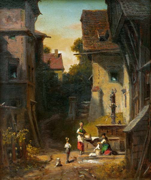 Spitzweg / At the City Well / c. 1865 a Carl Spitzweg
