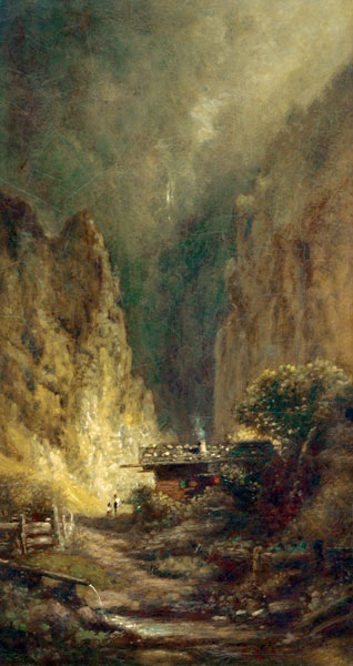 Spitzweg / Mill on Rocky Gorge / c. 1880 a Carl Spitzweg