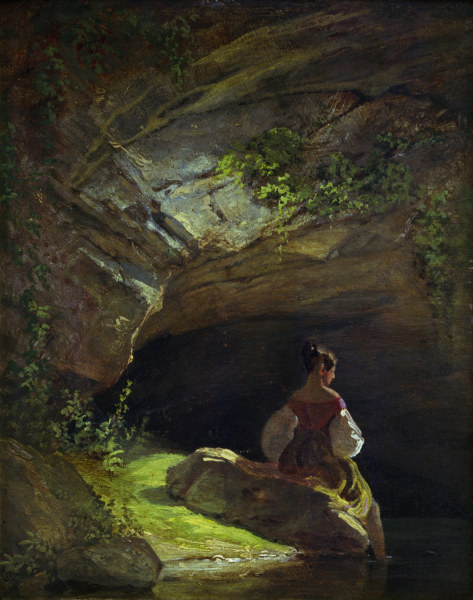 Spitzweg / Girl at the Grotto / Painting a Carl Spitzweg