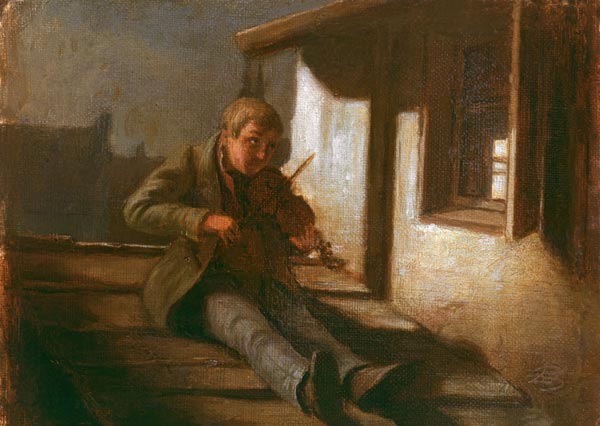 Spitzweg / Fiddler on Roof / Painting a Carl Spitzweg