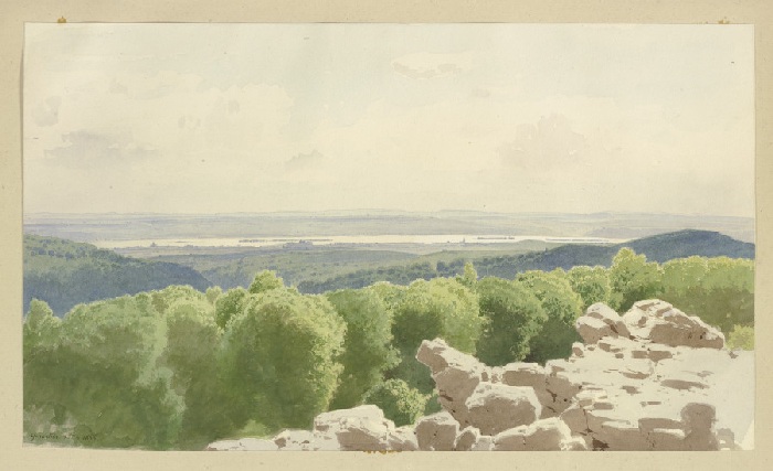 Blick vom Grauen Stein über den Rheingau a Carl Theodor Reiffenstein