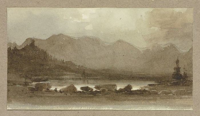 Gewässer vor einer Bergkette a Carl Theodor Reiffenstein