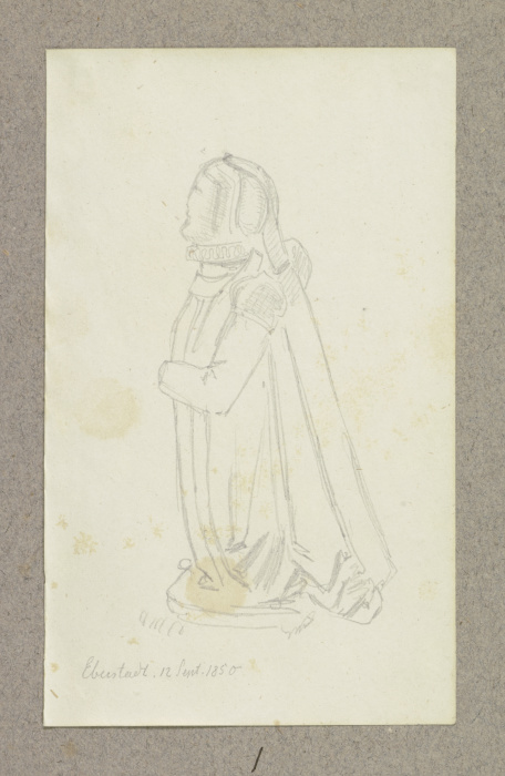 Skulptur einer knienden weiblichen Stifterfigur nach links a Carl Theodor Reiffenstein