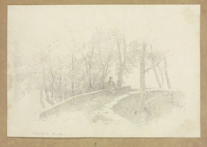 Stone bridge in Walluf a Carl Theodor Reiffenstein