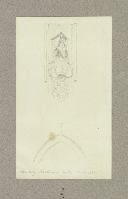 Wappen und Spitzbogen der Sebastianskapelle in Ladenburg a Carl Theodor Reiffenstein