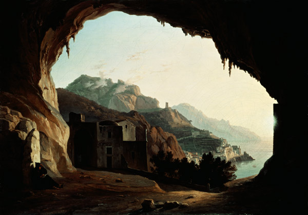 Grotto near Amalfi, c.1828 (oil on canvas) a Carl Wilhelm Götzloff