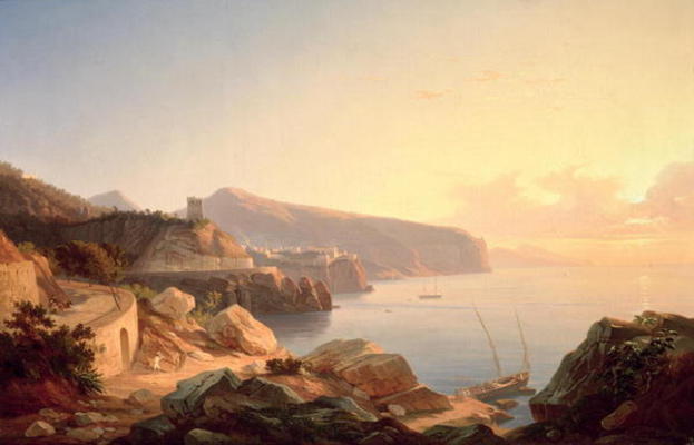 The Gulf of Sorrento, near Vico, c.1855 (oil on canvas) a Carl Wilhelm Götzloff