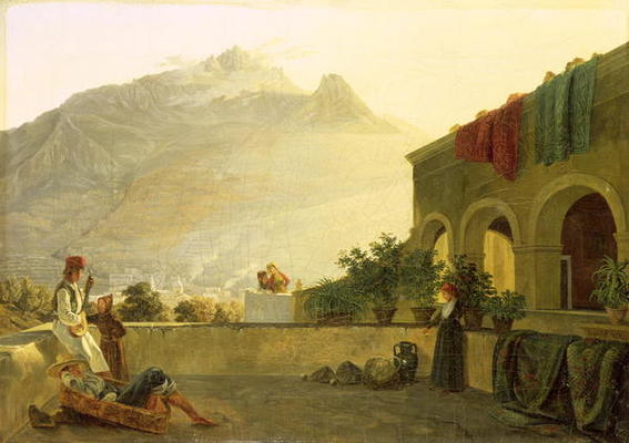 The Sentry on Ischia, 1829 (oil on canvas) a Carl Wilhelm Götzloff