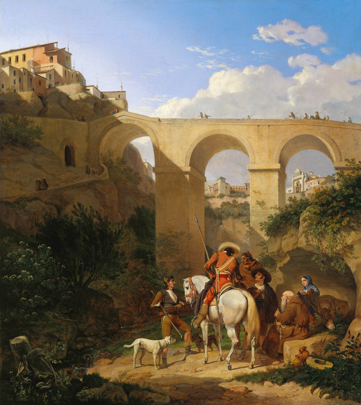 The bridge of Cuenca in Spain a Carl Wilhelm von Heidick
