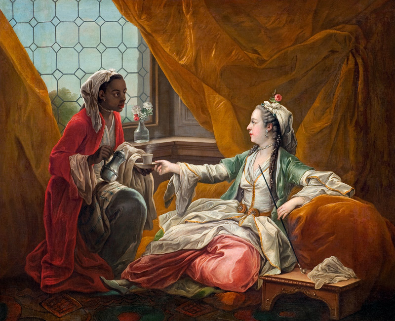 Sultana being offered coffee by a servant a Carle van Loo