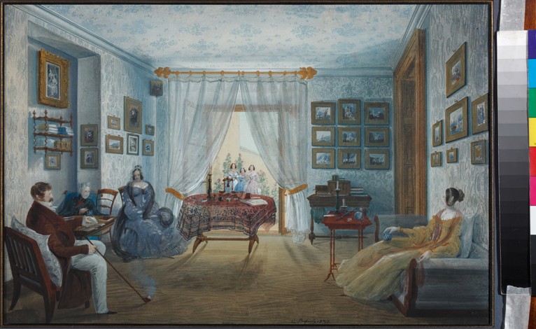 The Drawing Room in the Naryshkin Palace of Miskhor a Carlo Bossoli