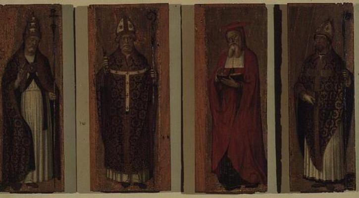 St. Gregory, St. Ambrose, St. Augustine, St. Jerome (polyptych) a Carlo Braccesco